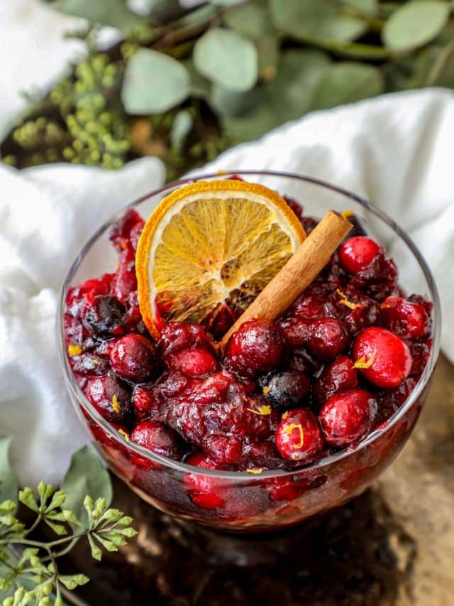 Maple Bourbon Cranberry Sauce