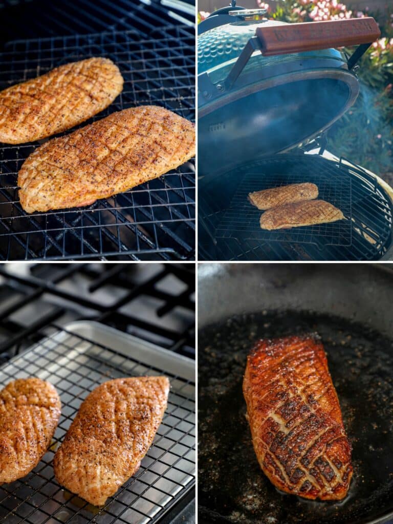 How to smoke and sear duck breast