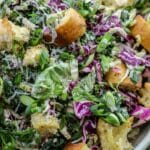 Shredded Kale And Cabbage Caesar Salad