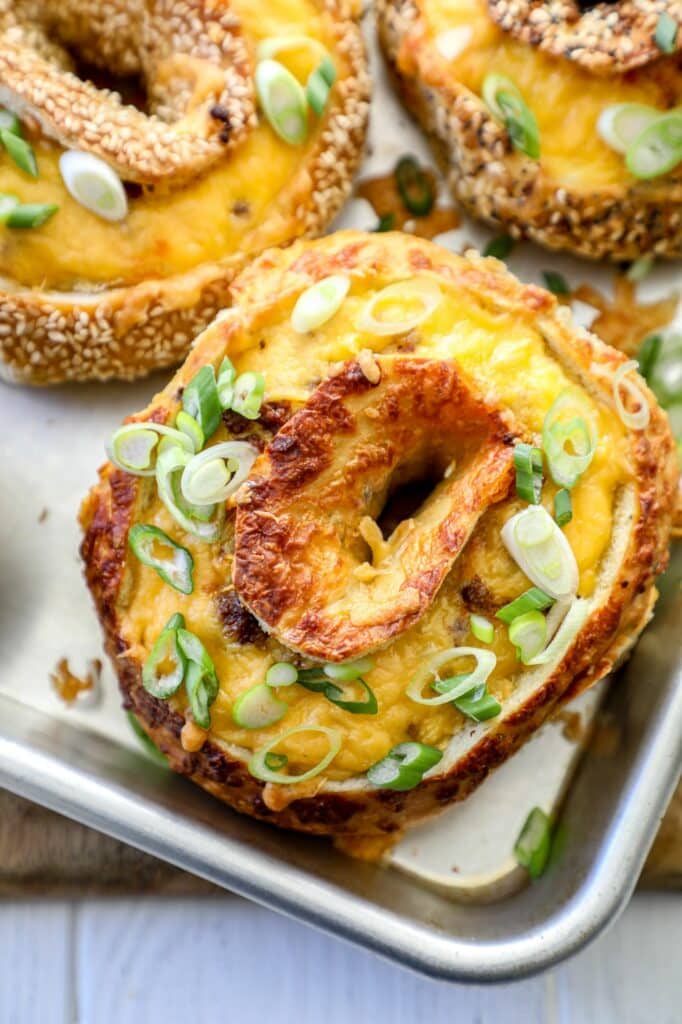 Smoked Chorizo and Egg Bagel Boats