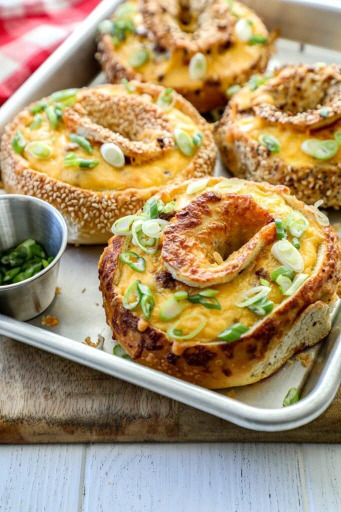 Smoked Chorizo and Egg Bagel Boats