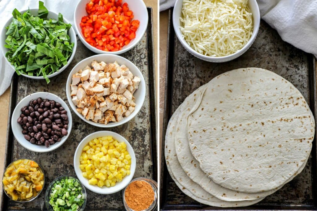 Southwestern Chicken Quesadilla Recipe ingredients