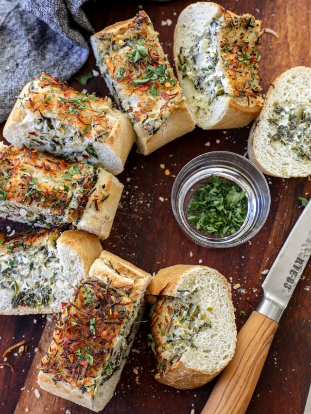 smoked artichoke dip stuffed bread