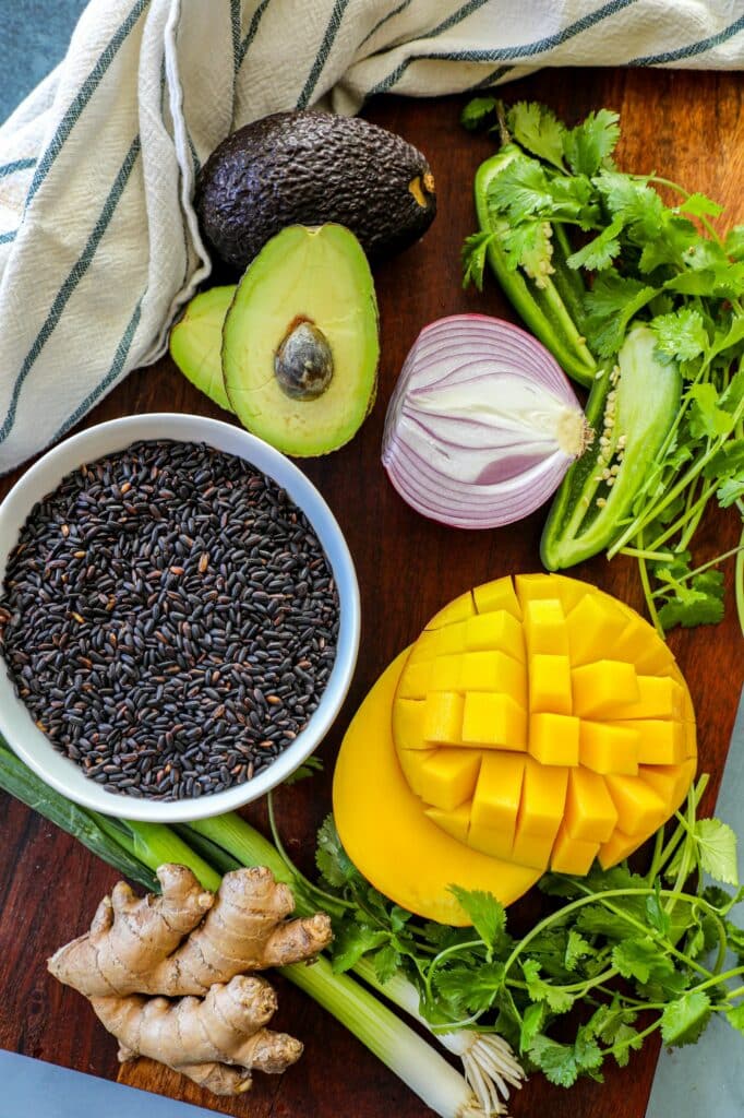 Black Rice And Mango Salad Recipe ingredients 