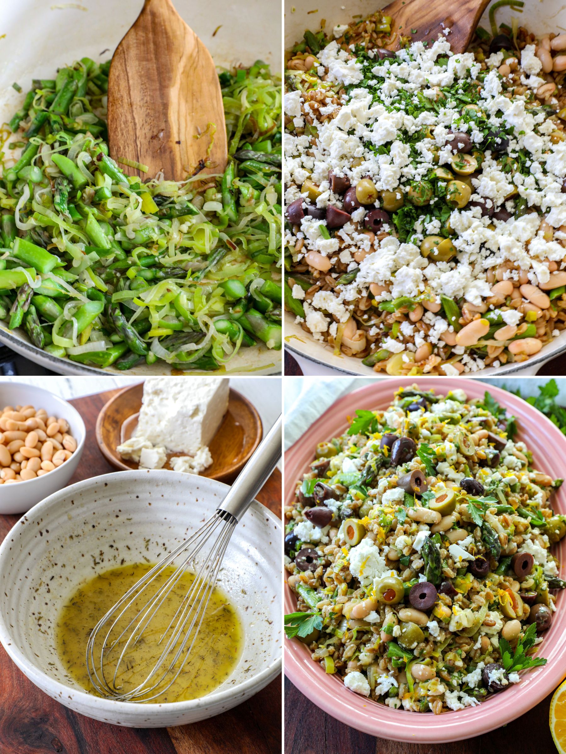 How to make farro and leek salad in four photos. 