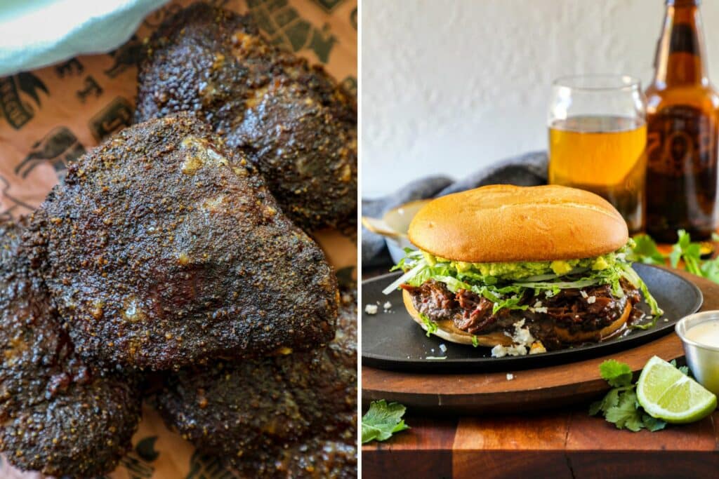 Smoked Beef Cheeks on the smoker