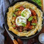 Tomato Pesto Phyllo Tart With Burrata