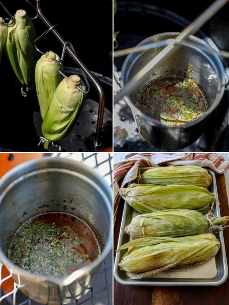 How to smoke corn on the cob on the grill in step by step photos. 