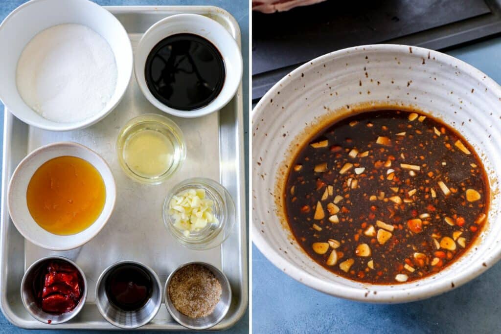 Ingredients for char siu sauce marinade