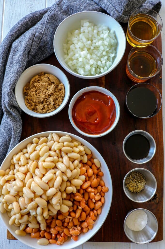 Ingredients used to make Smoked Baked Beans