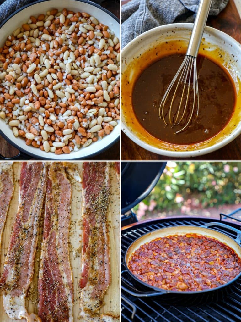 Steps to make smoked baked beans in step by step photos. 