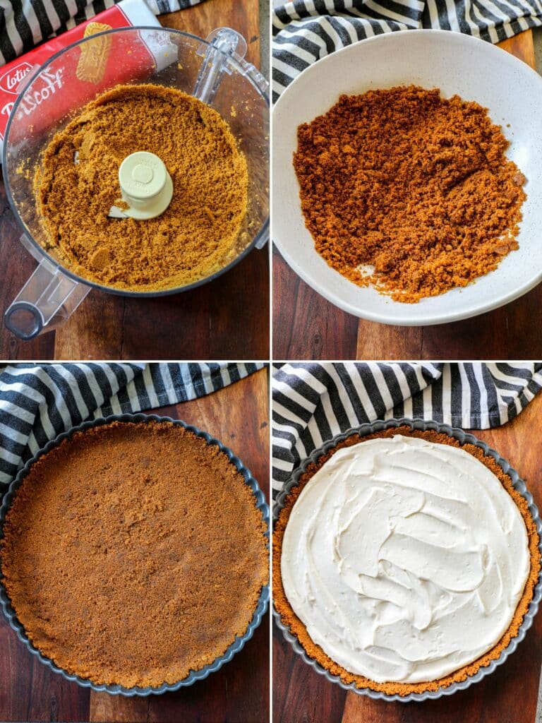 steps in making a biscoff cookie crust