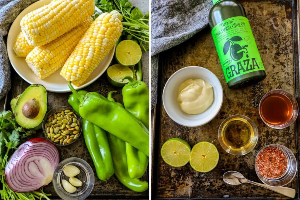 Fire Roasted Hatch Chile Corn Salad ingredients