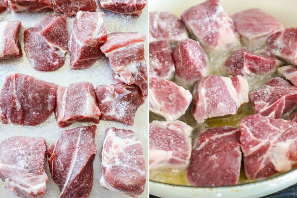 preparing pork shoulder for carnitas