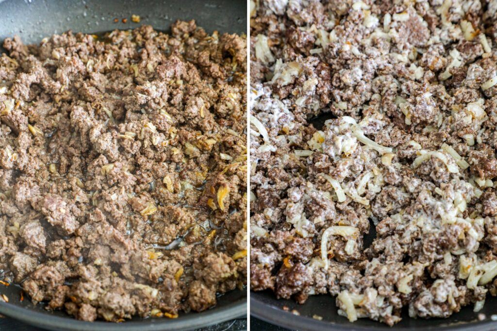 Cooking the ground beef