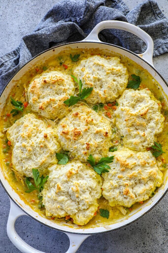 Dutch Oven Chicken and Biscuits