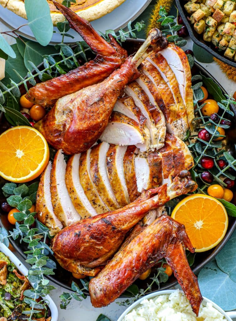 Sliced roasted turkey