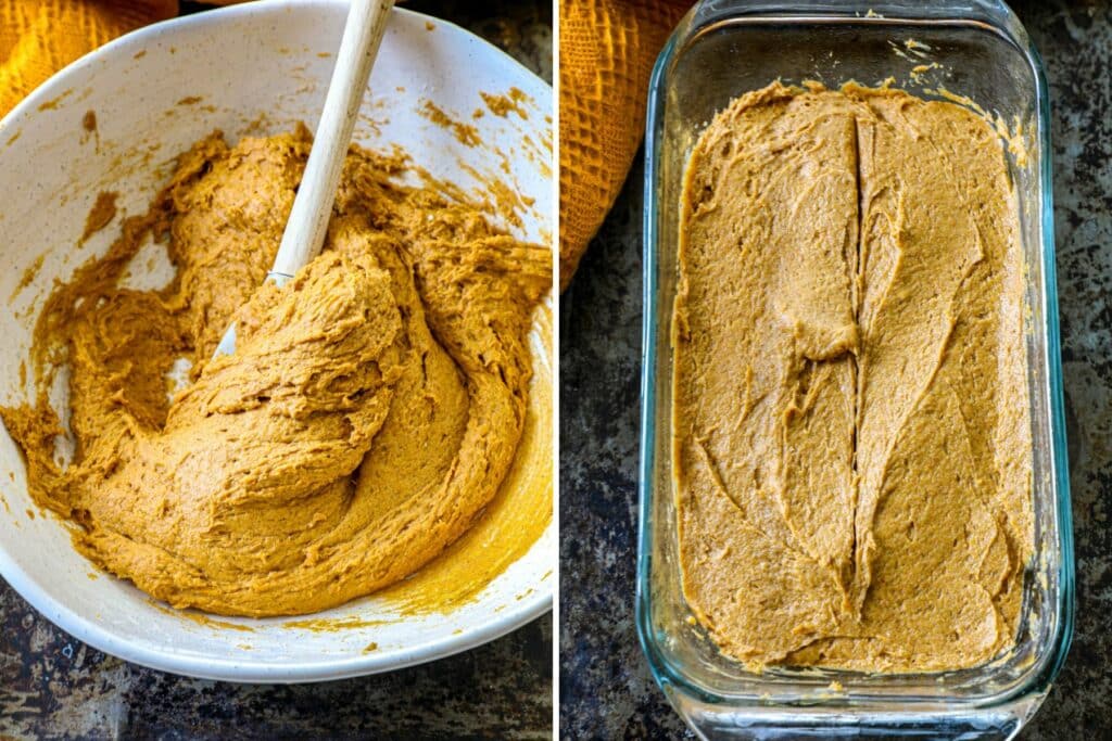Steps for making 2 ingredient pumpkin bread