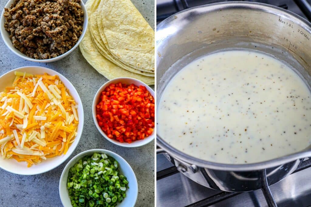 Sheet Pan Breakfast Burritos ingredients 