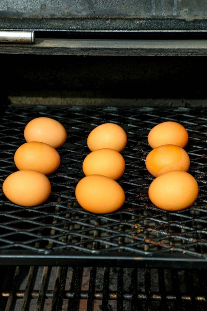 Smoked hard boiled eggs