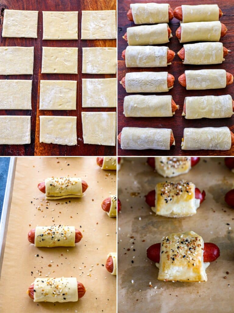 Steps for making Pigs In A Blanket Wreath