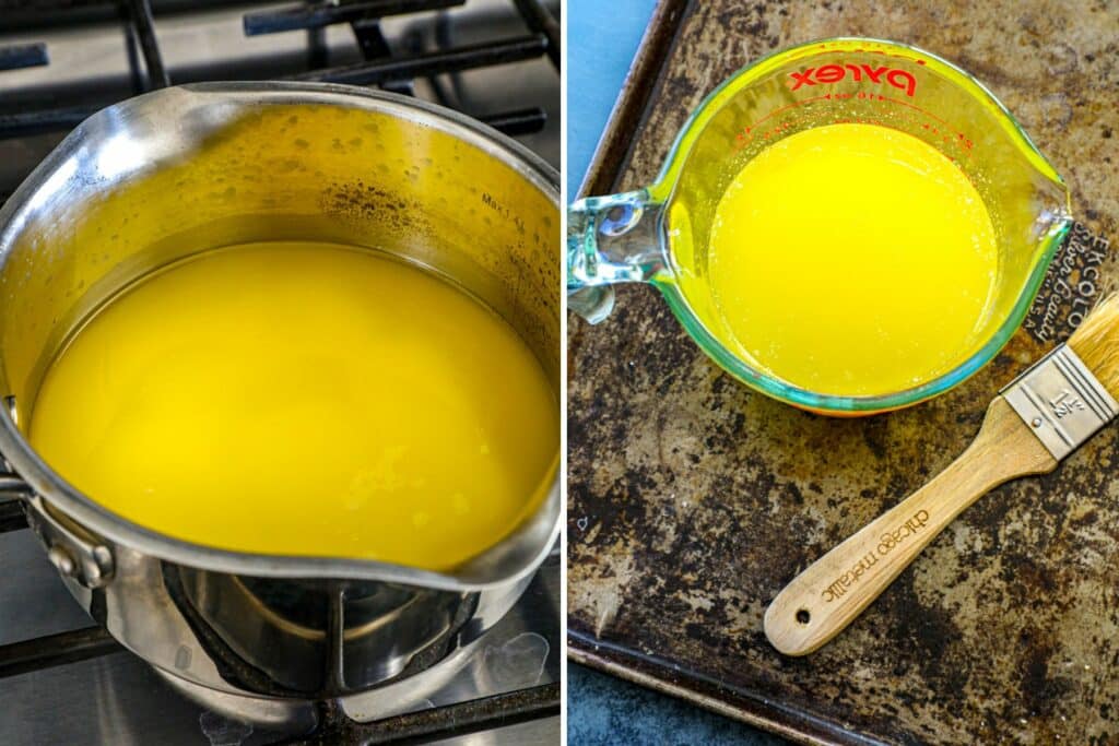 clarifying butter to make paklava
