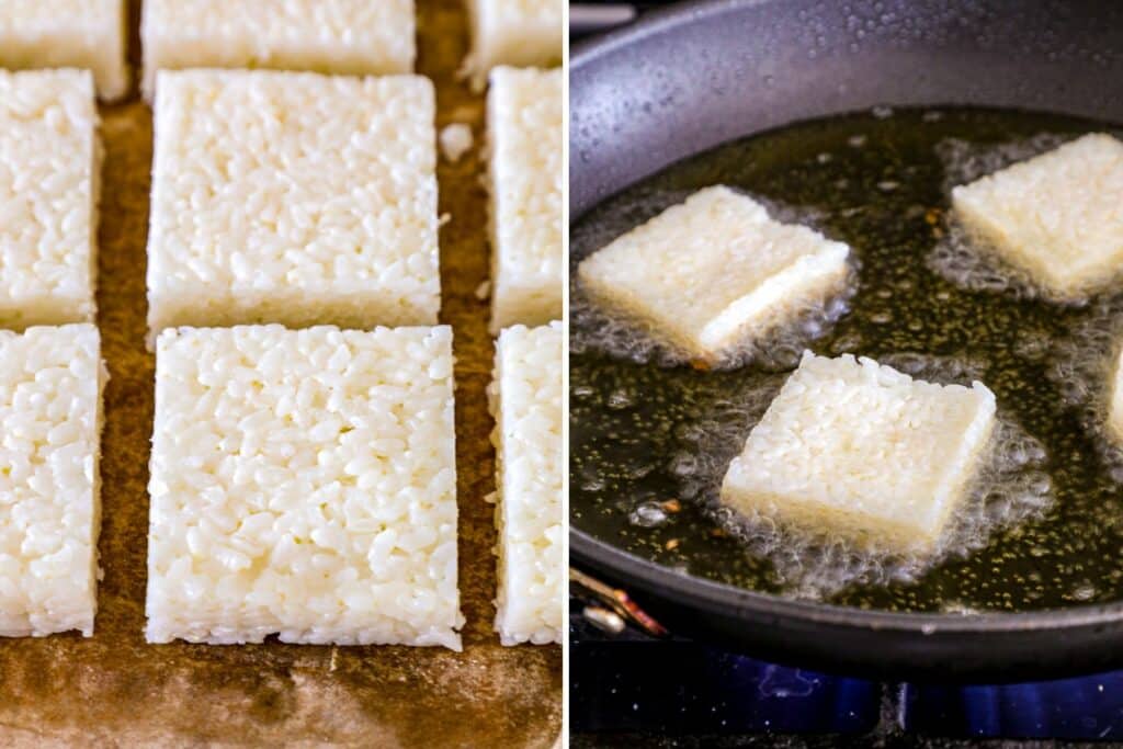crispy fried rice squares