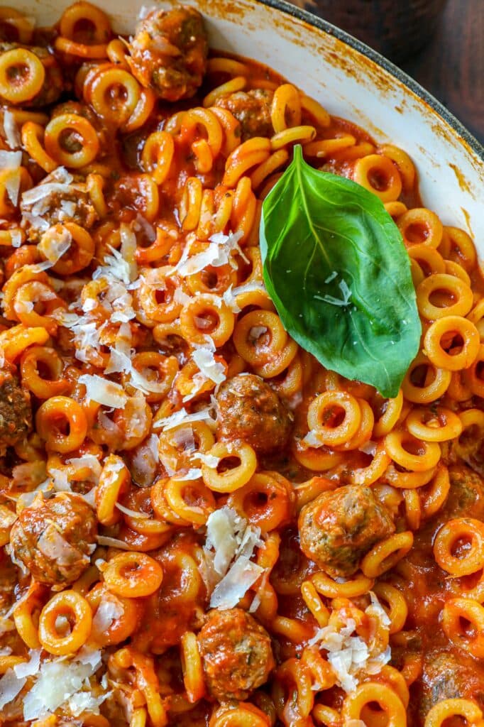 Homemade Spaghettios With Meatballs