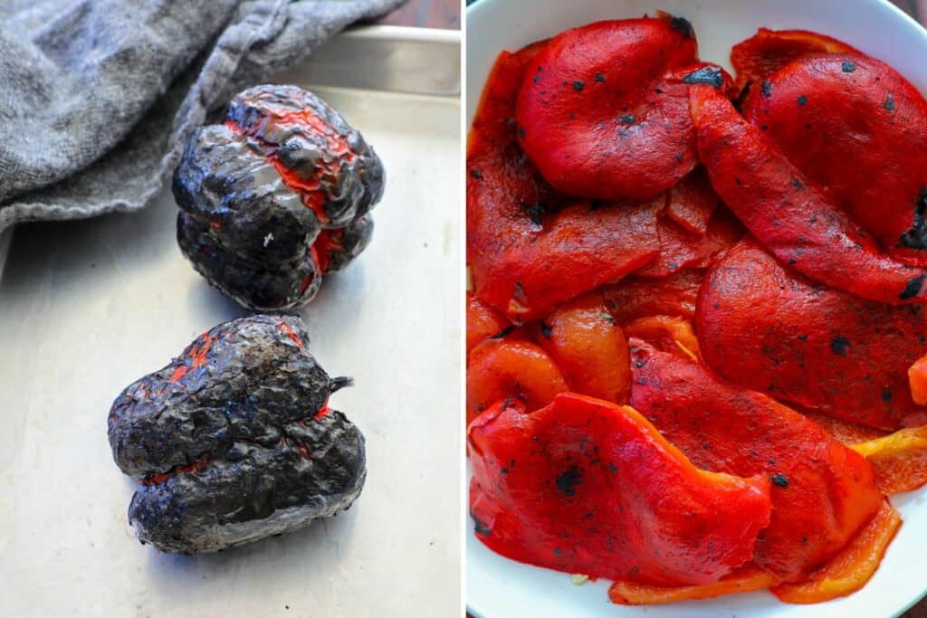 Roasting peppers for tirokafteri