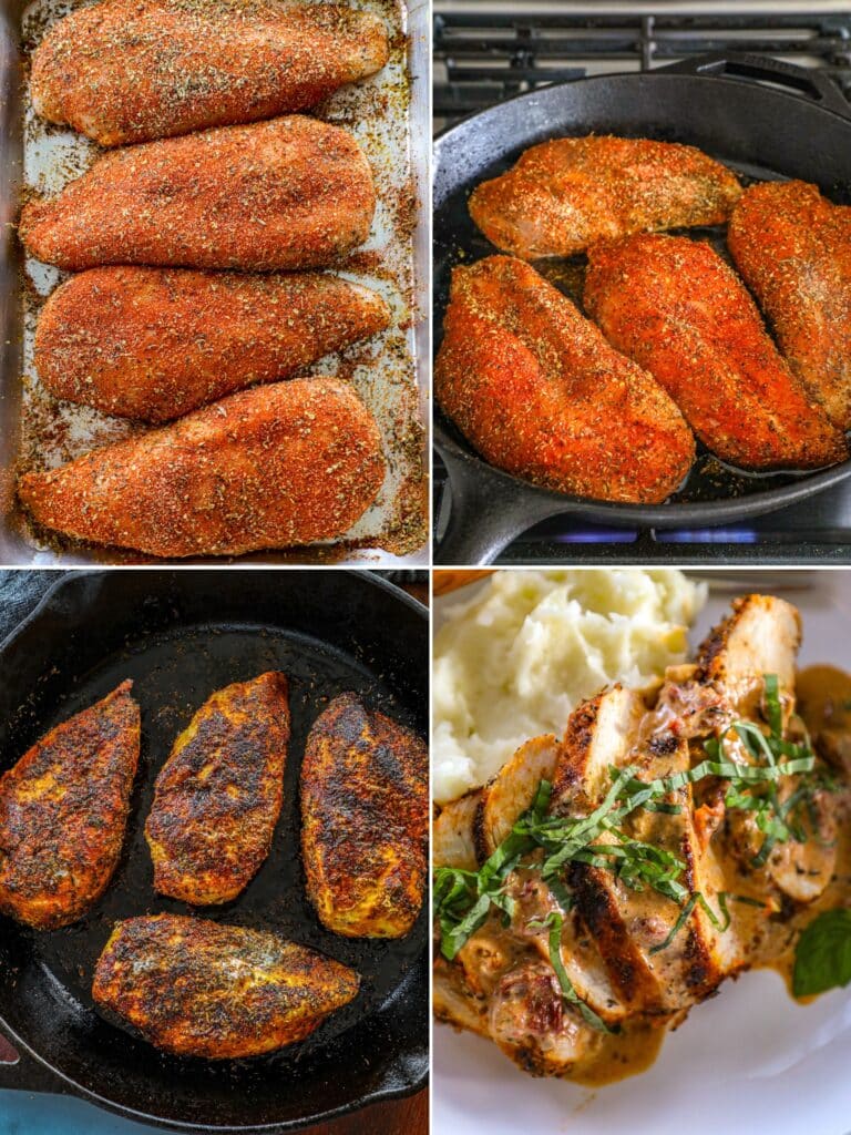 Step by step for making blackened chicken