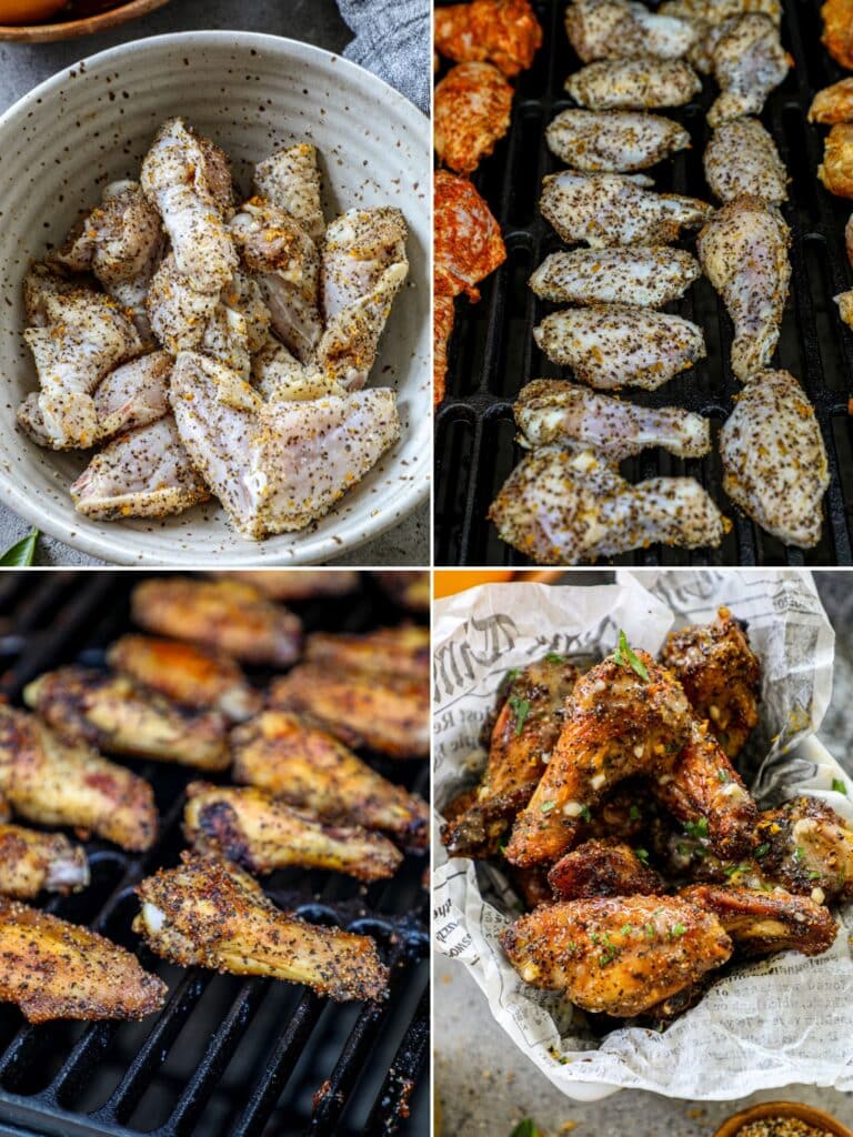 steps for making grilled lemon pepper wings