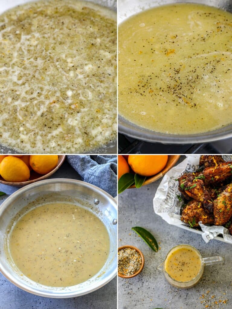 steps for making honey lemon pepper sauce