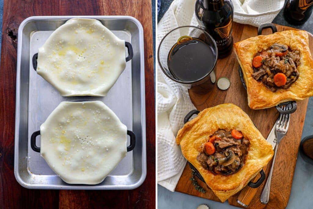 Puff pastry guinness braised beef