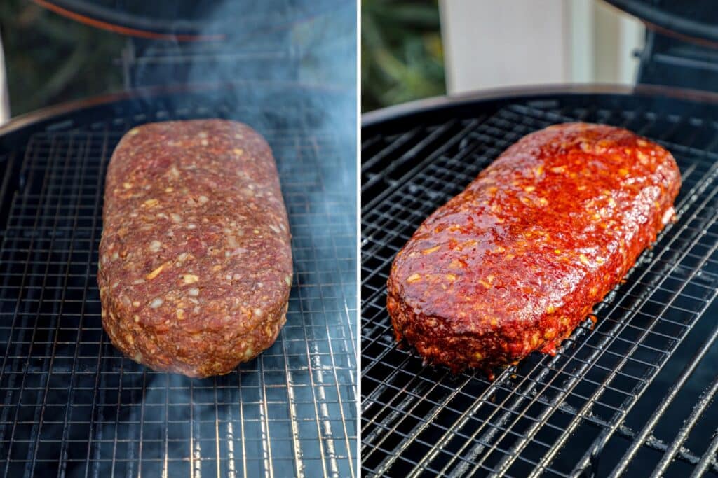 Smoking meatloaf on a grill