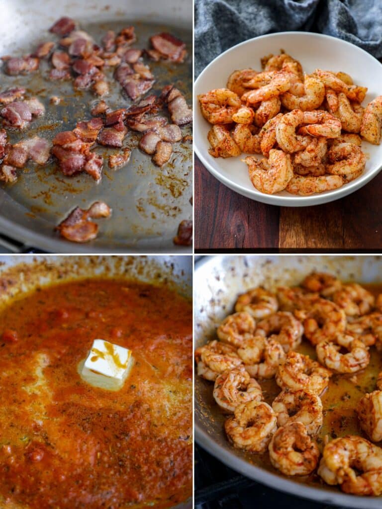 Steps for making cajun shrimp for shrimp and grits