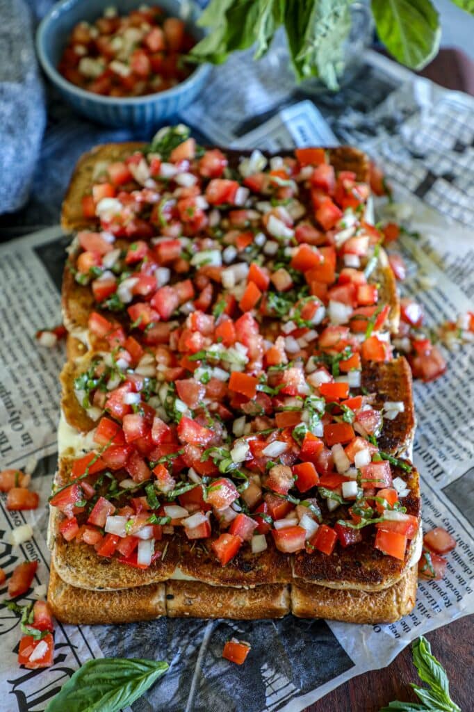 Grilled Cheese Sliders With Bruschetta