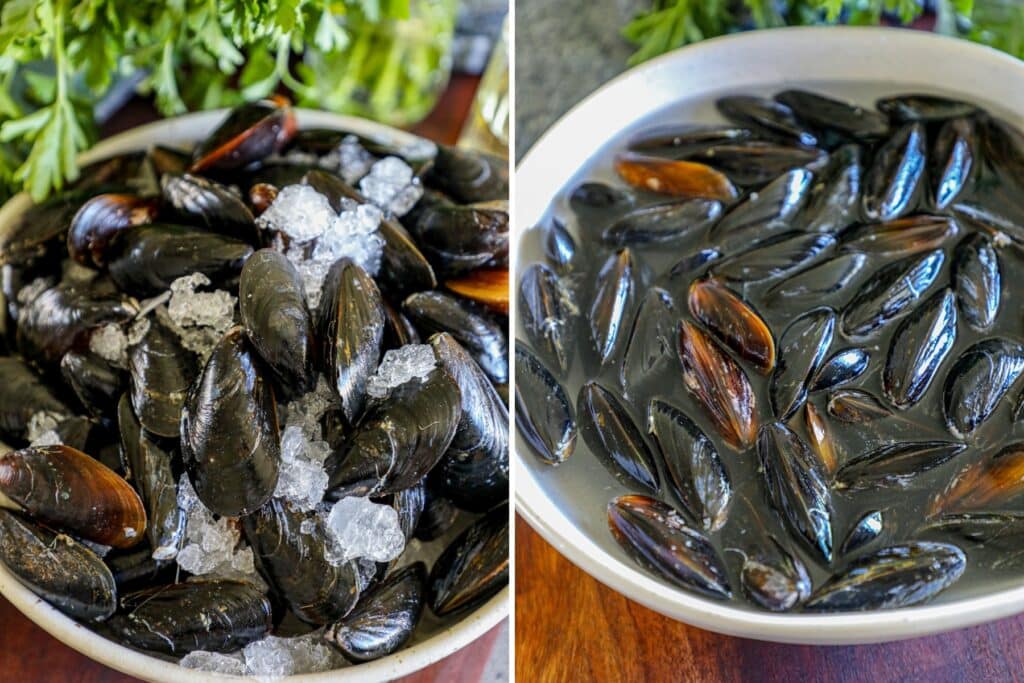 how to prep mussels for cooking