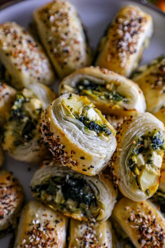 Spinach Artichoke Puff Pastry Bites