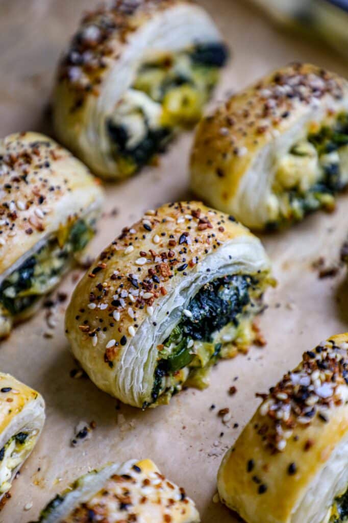 Spinach Artichoke Puff Pastry Bites