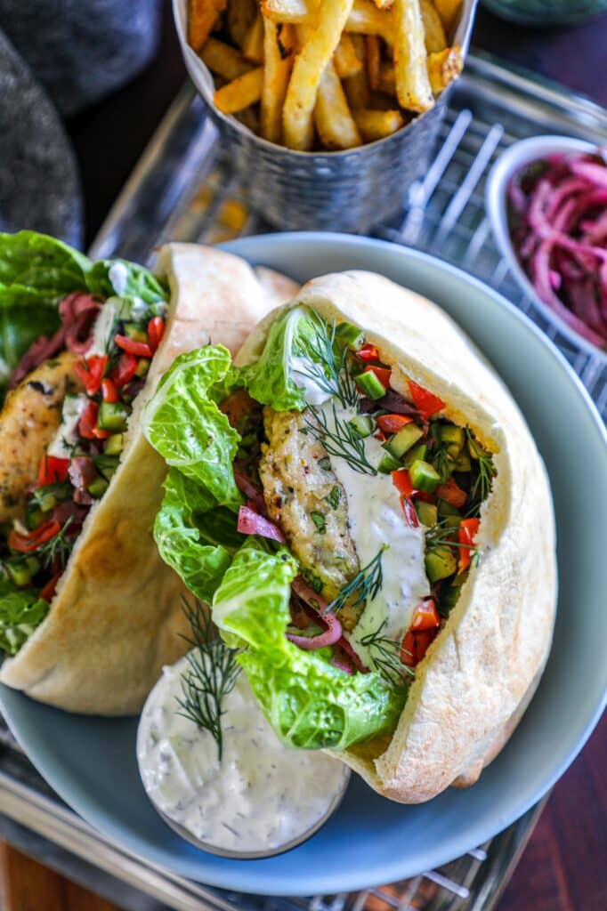 Grilled Greek Chicken Burgers
