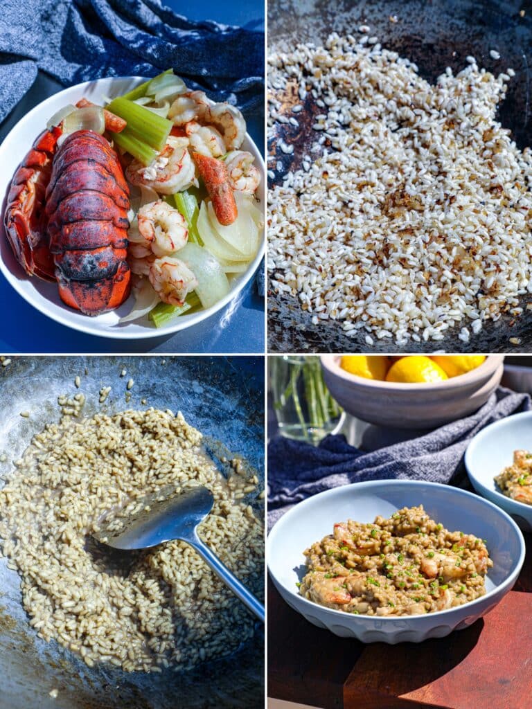 Steps for making the risotto