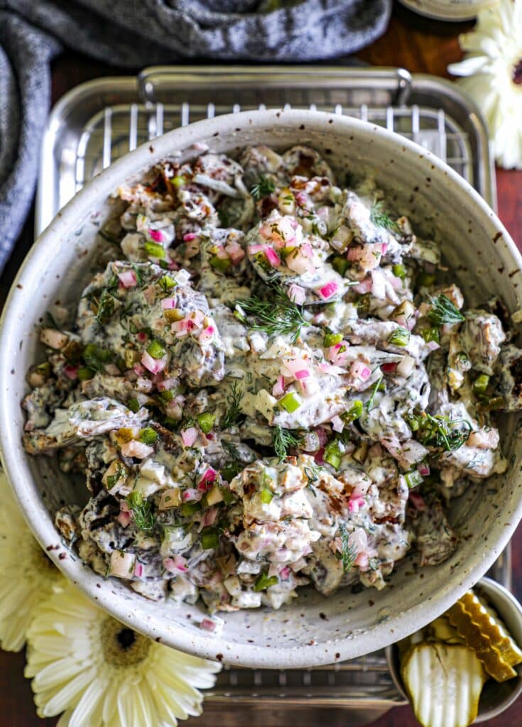 Assembled crispy potato salad recipe 