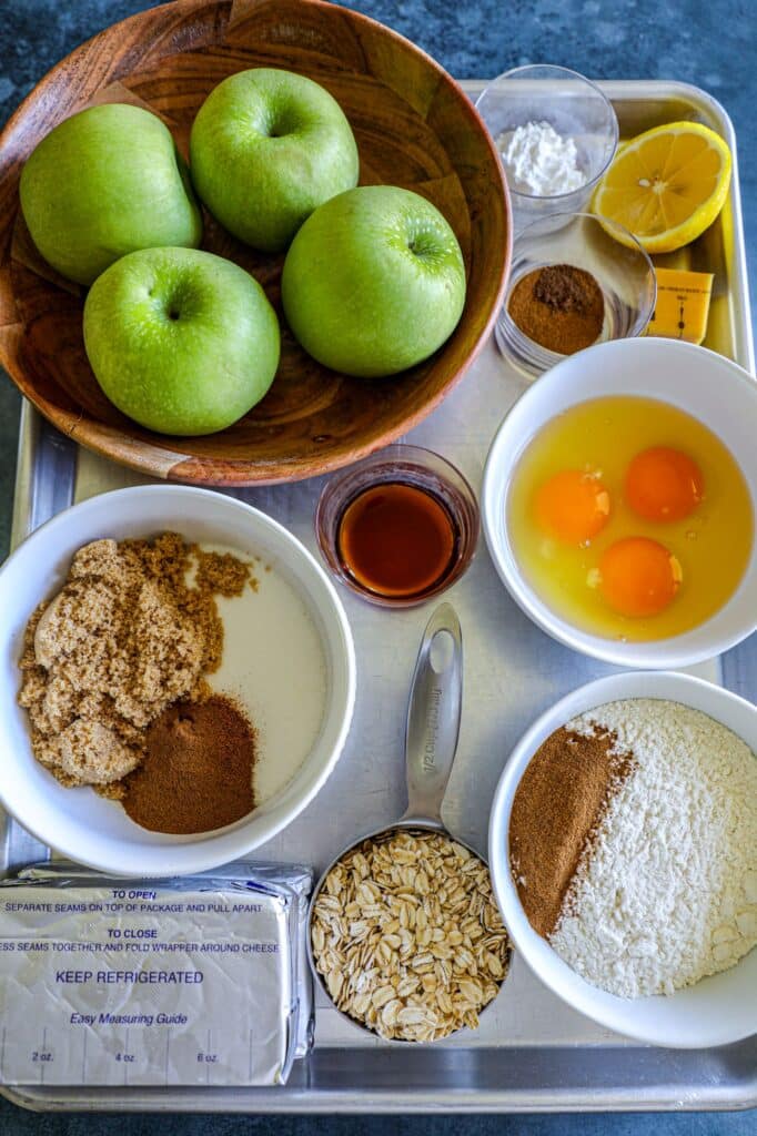 Apple Cheesecake Bars Recipe ingredients 