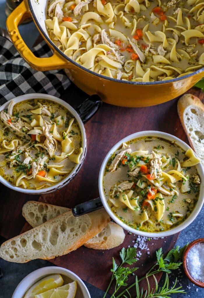 Dutch Oven Chicken Noodle Soup 