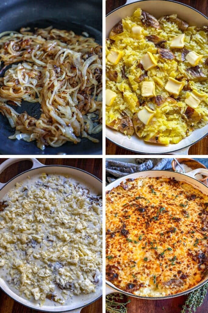 Steps for making french onion baked potatoes