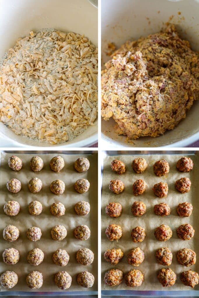 Steps for making sausage balls