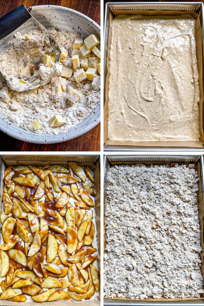 Steps for making the Apple Cheesecake Bars Recipe 