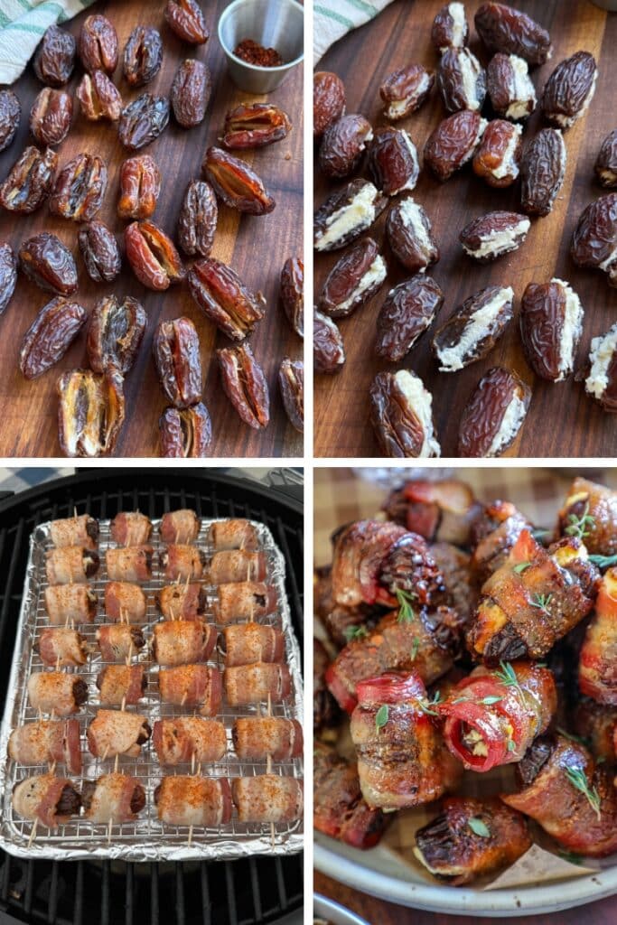 Steps for smoking bacon wrapped dates