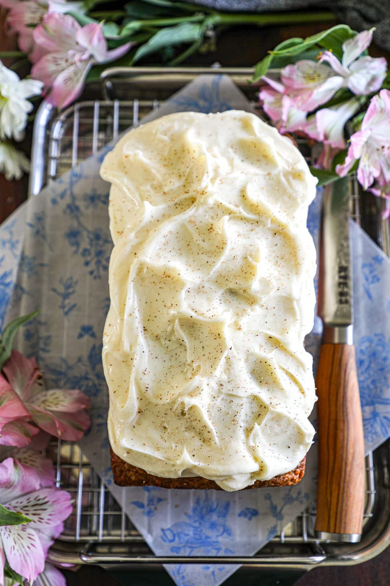 Carrot Cake Bread (with Cream Cheese Frosting)