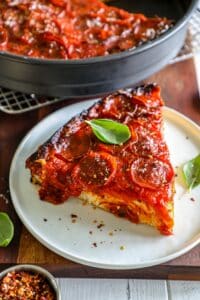 Cast Iron Pan Pizza - sliced